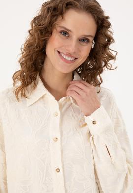 Kadın Krem Örme Gömlek - 50298166012