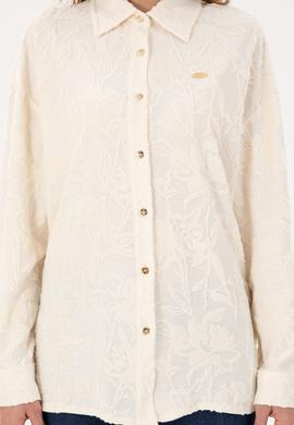 Kadın Krem Örme Gömlek - 50298166012