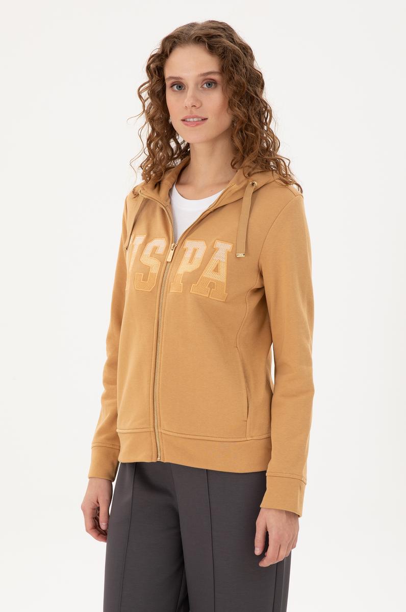Kadın Camel Basic Kapüşonlu Sweatshirt
