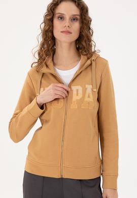 Kadın Camel Basic Kapüşonlu Sweatshirt - 50289540088