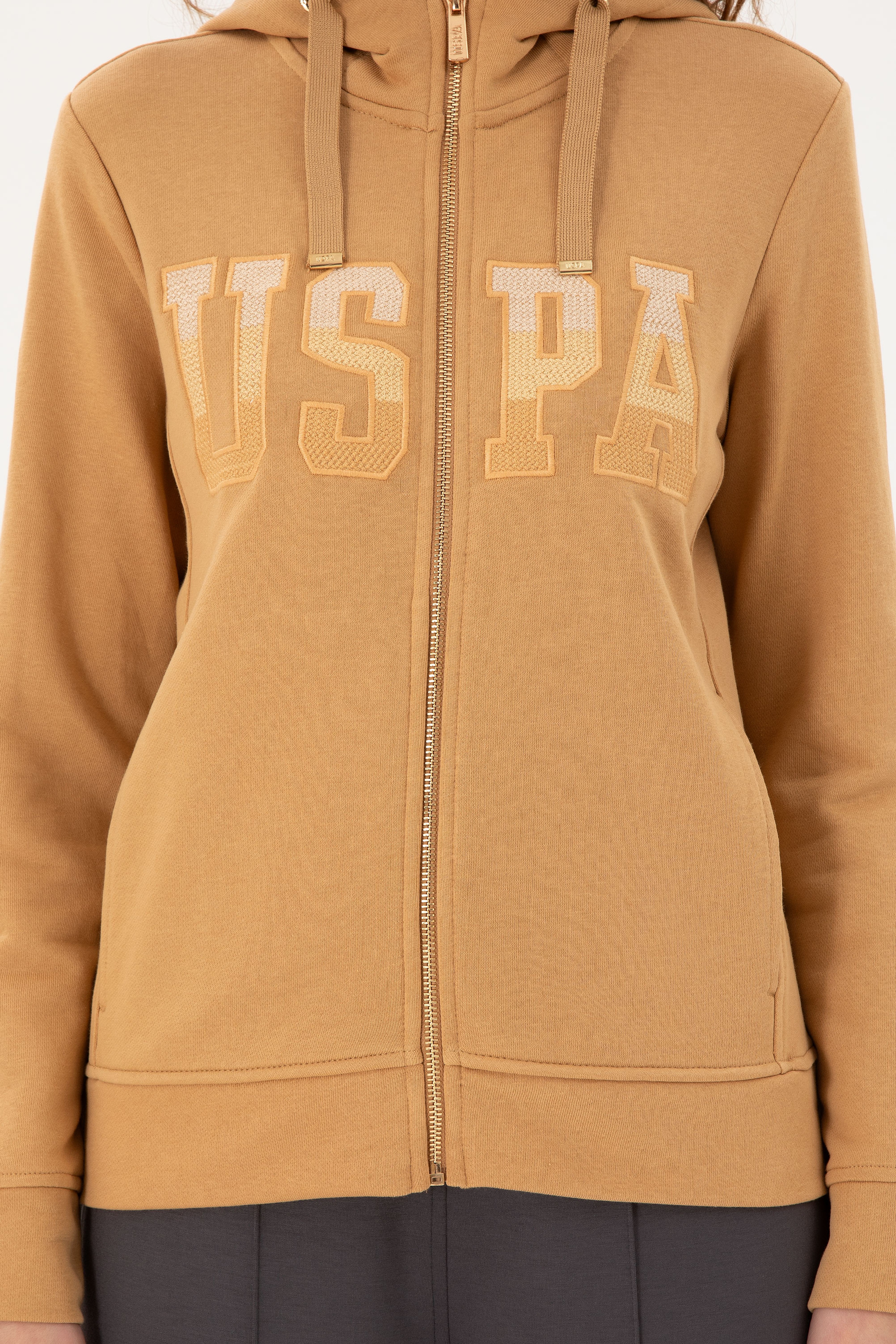 Kadın Camel Basic Kapüşonlu Sweatshirt
