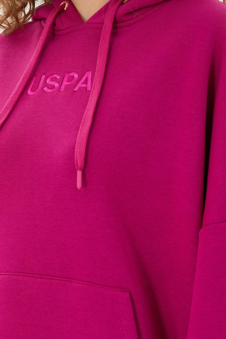 Kadın Fuşya Kapüşonlu Sweatshirt - 50292370010