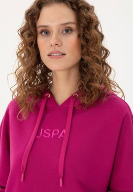 Kadın Fuşya Kapüşonlu Sweatshirt - 50292370010