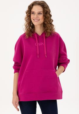 Kadın Fuşya Kapüşonlu Sweatshirt - 50292370010