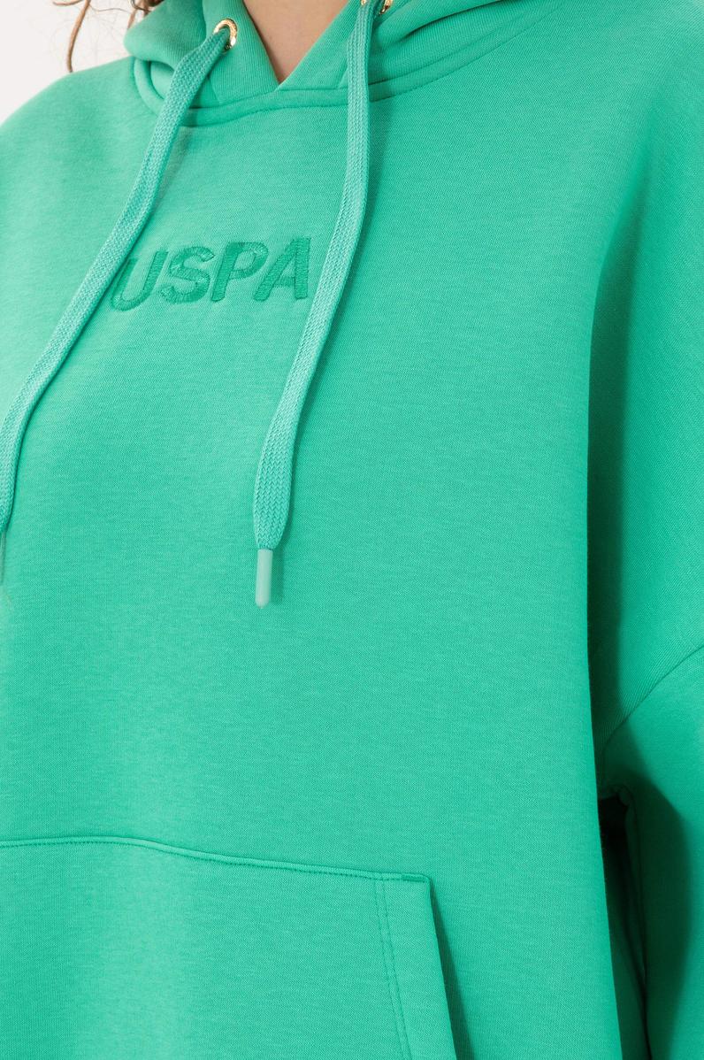 Kadın Mint Kapüşonlu Sweatshirt