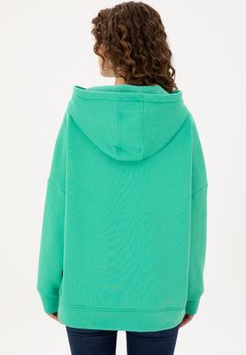 Kadın Mint Kapüşonlu Sweatshirt - 50292370028