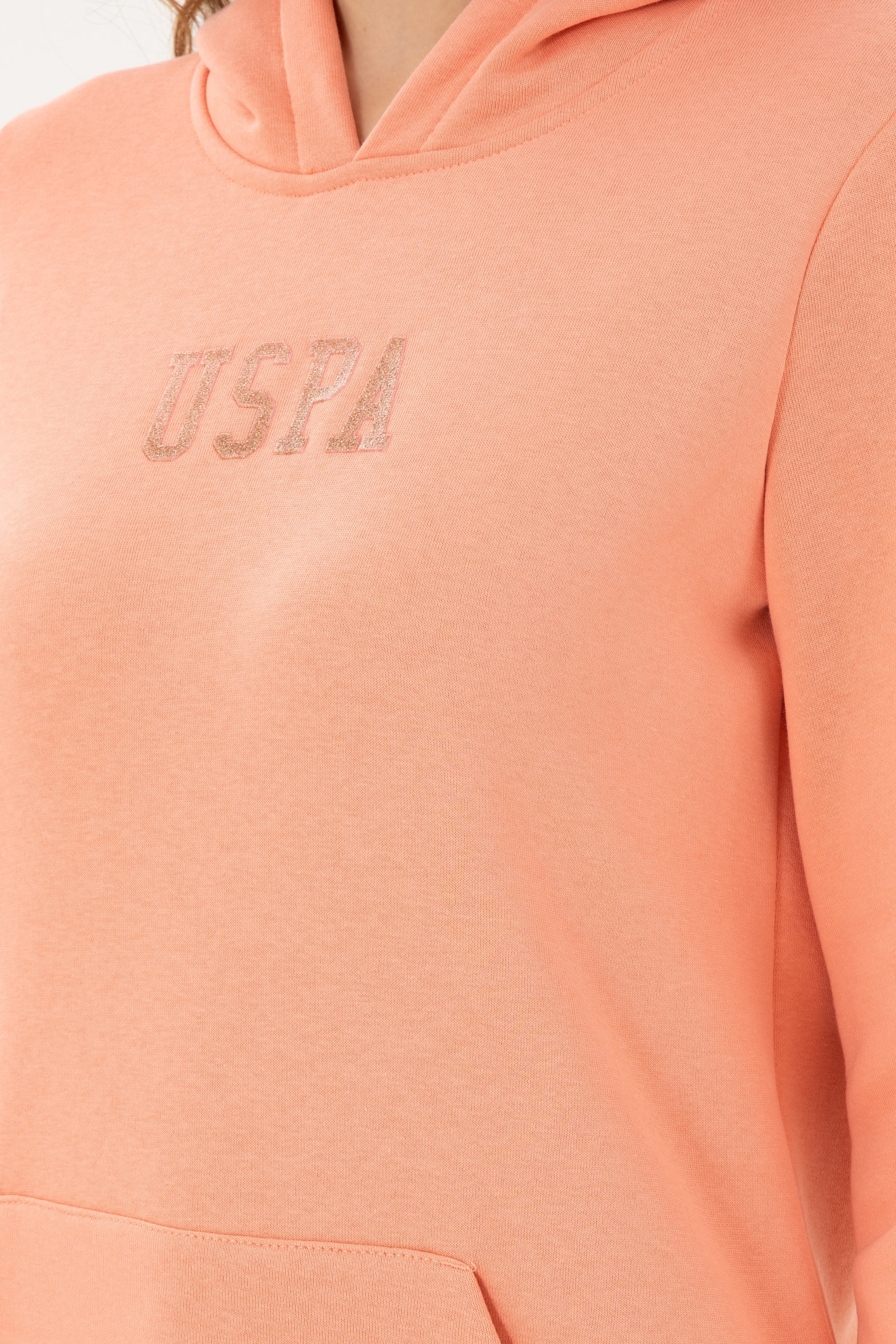 Kadın Somon Basic Kapüşonlu Sweatshirt - Image 7