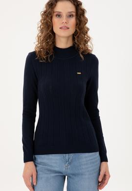 Kadın Lacivert Balıkçı Yaka Kazak - 50292977010