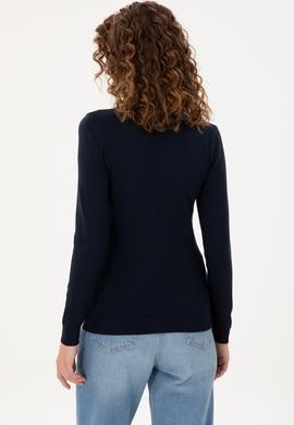 Kadın Lacivert Balıkçı Yaka Kazak - 50292977010