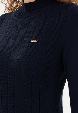 Kadın Lacivert Balıkçı Yaka Kazak - 50292977010