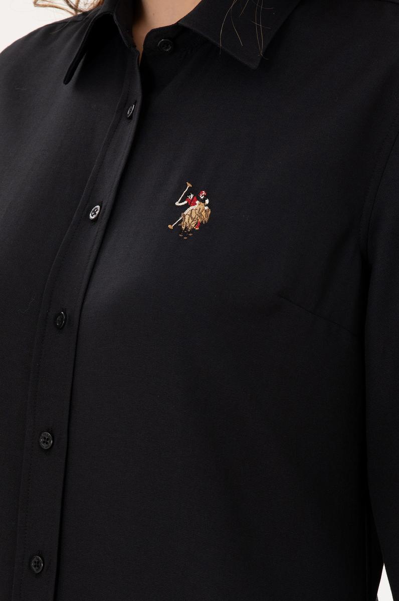 Kadın Siyah Uzun Kollu Basic Gömlek