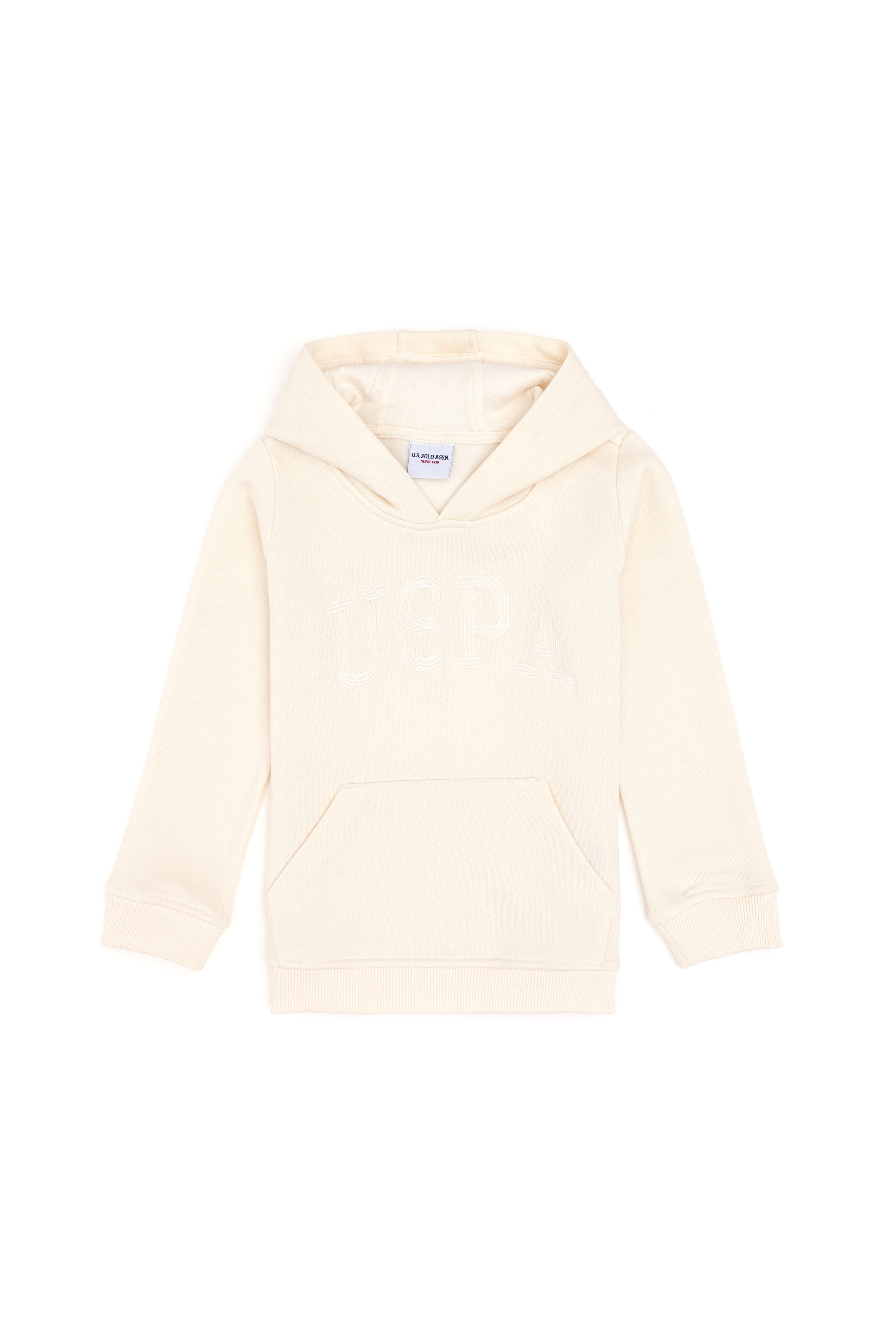 Kız Çocuk Krem Kapüşonlu Basic Sweatshirt - Image 4