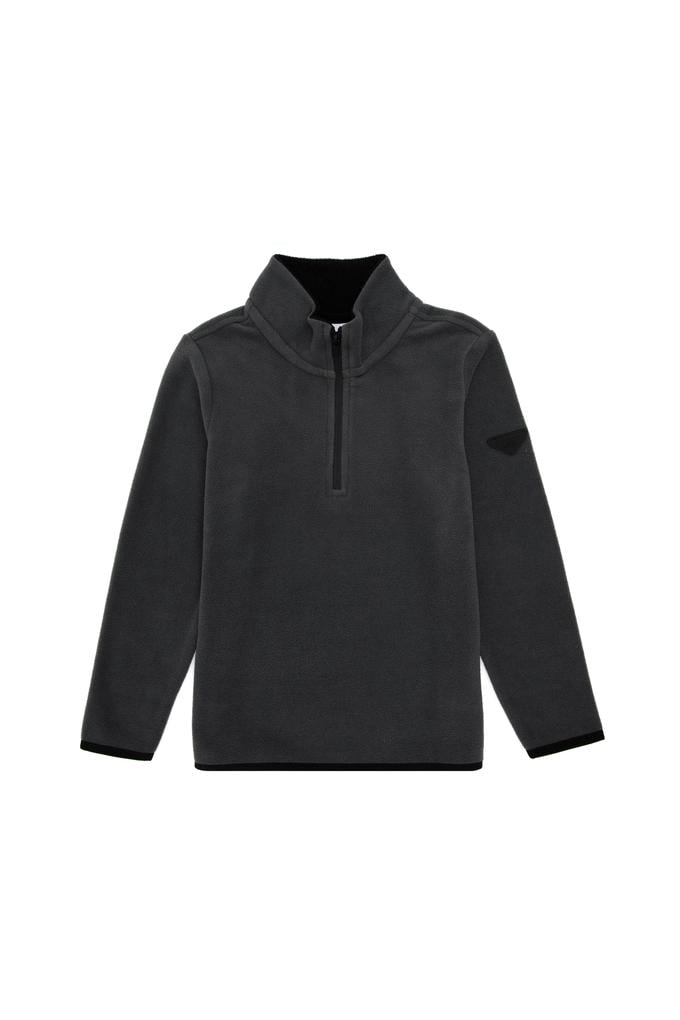 Erkek Çocuk Yarım Fermuarlı Antrasit Polar Sweatshirt