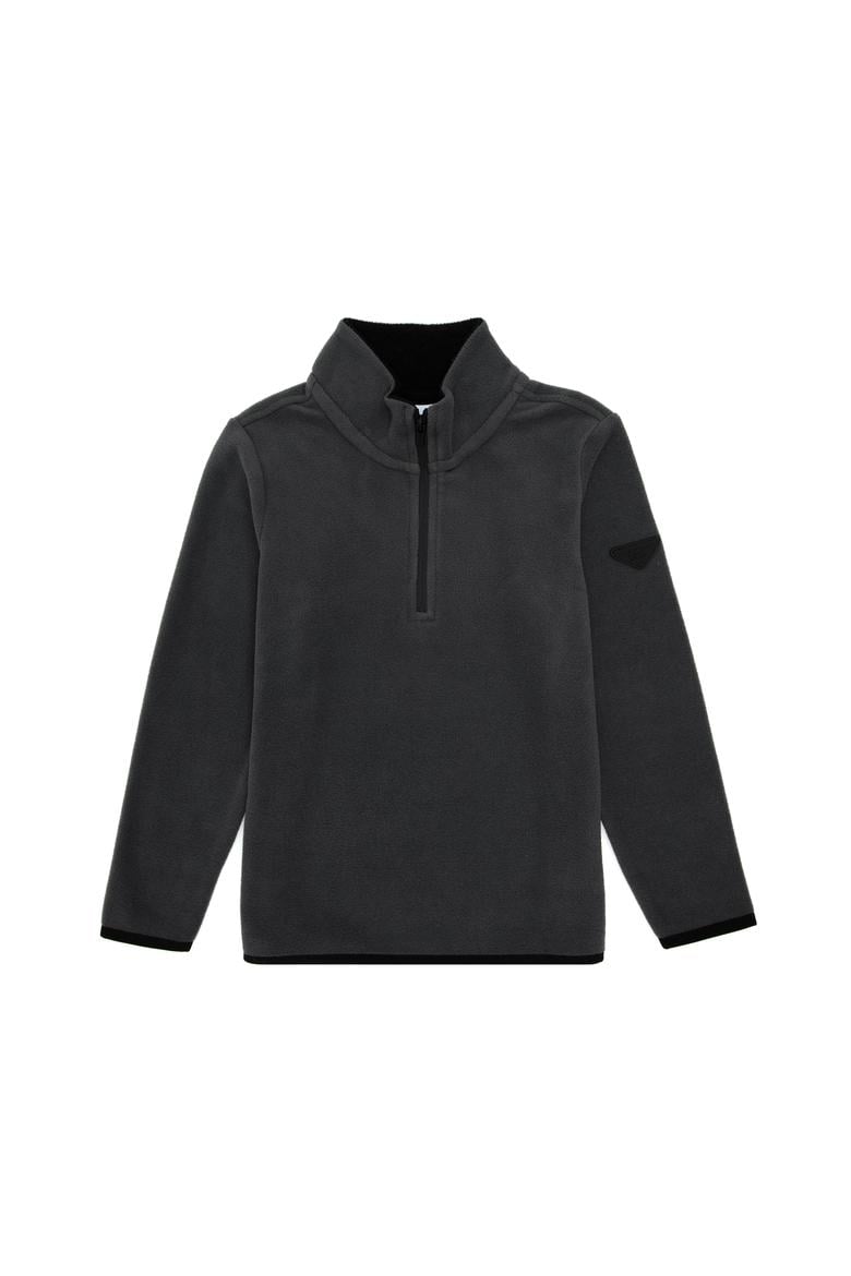 Erkek Çocuk Yarım Fermuarlı Antrasit Polar Sweatshirt