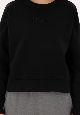 Kadın Siyah Bisiklet Yaka Sweatshirt - 50294751013