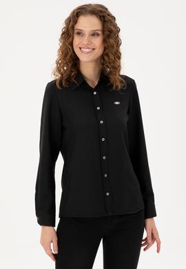 Kadın Siyah Uzun Kollu Gömlek - 50289820013