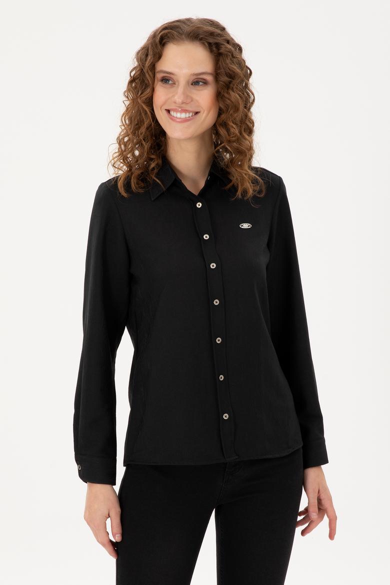 Kadın Siyah Uzun Kollu Gömlek