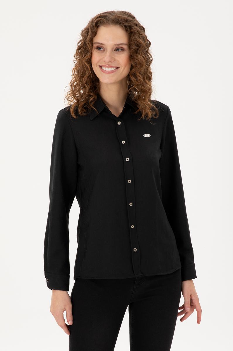 Kadın Siyah Uzun Kollu Gömlek