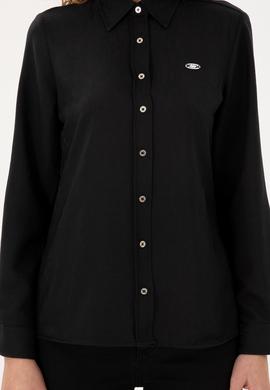 Kadın Siyah Uzun Kollu Gömlek - 50289820013