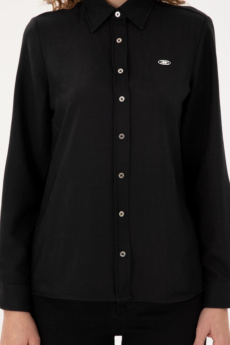 Kadın Siyah Uzun Kollu Gömlek - 50289820013