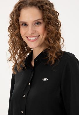 Kadın Siyah Uzun Kollu Gömlek - 50289820013