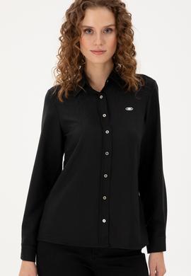 Kadın Siyah Uzun Kollu Gömlek - 50289820013
