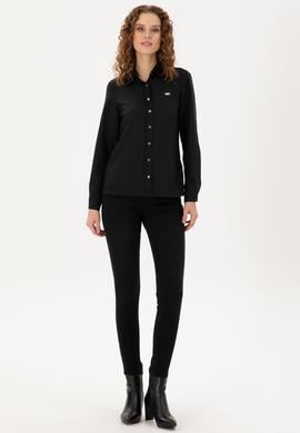 Kadın Siyah Uzun Kollu Gömlek - 50289820013