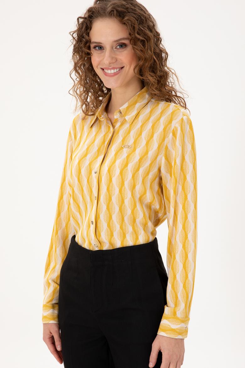 Kadın Sarı Uzun Kollu Gömlek - 50289917007