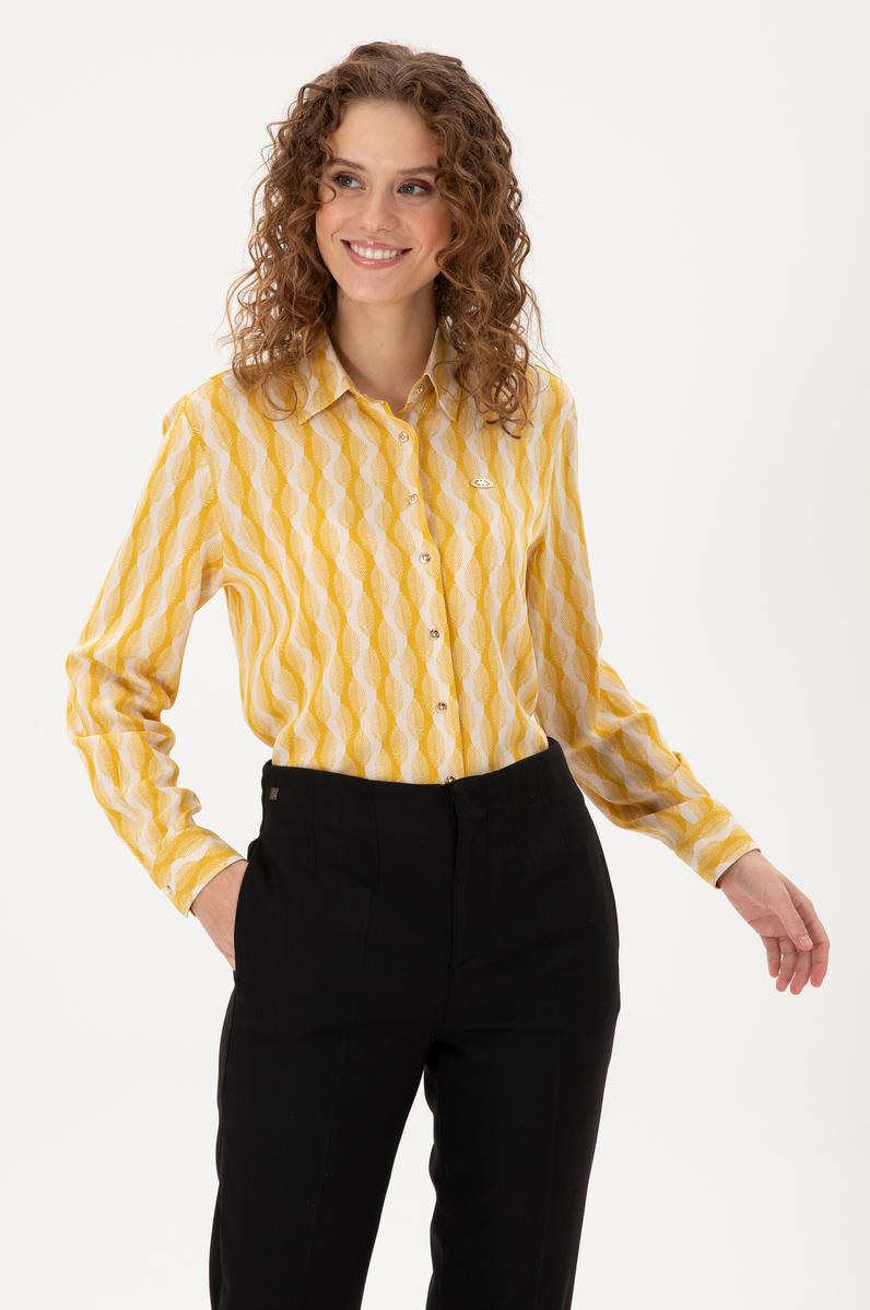 Kadın Sarı Uzun Kollu Gömlek