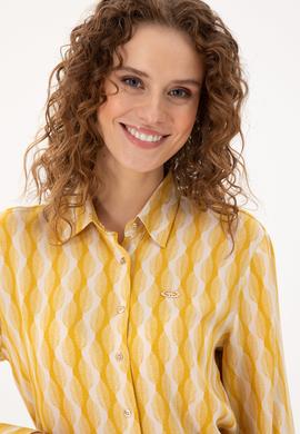 Kadın Sarı Uzun Kollu Gömlek - 50289917007