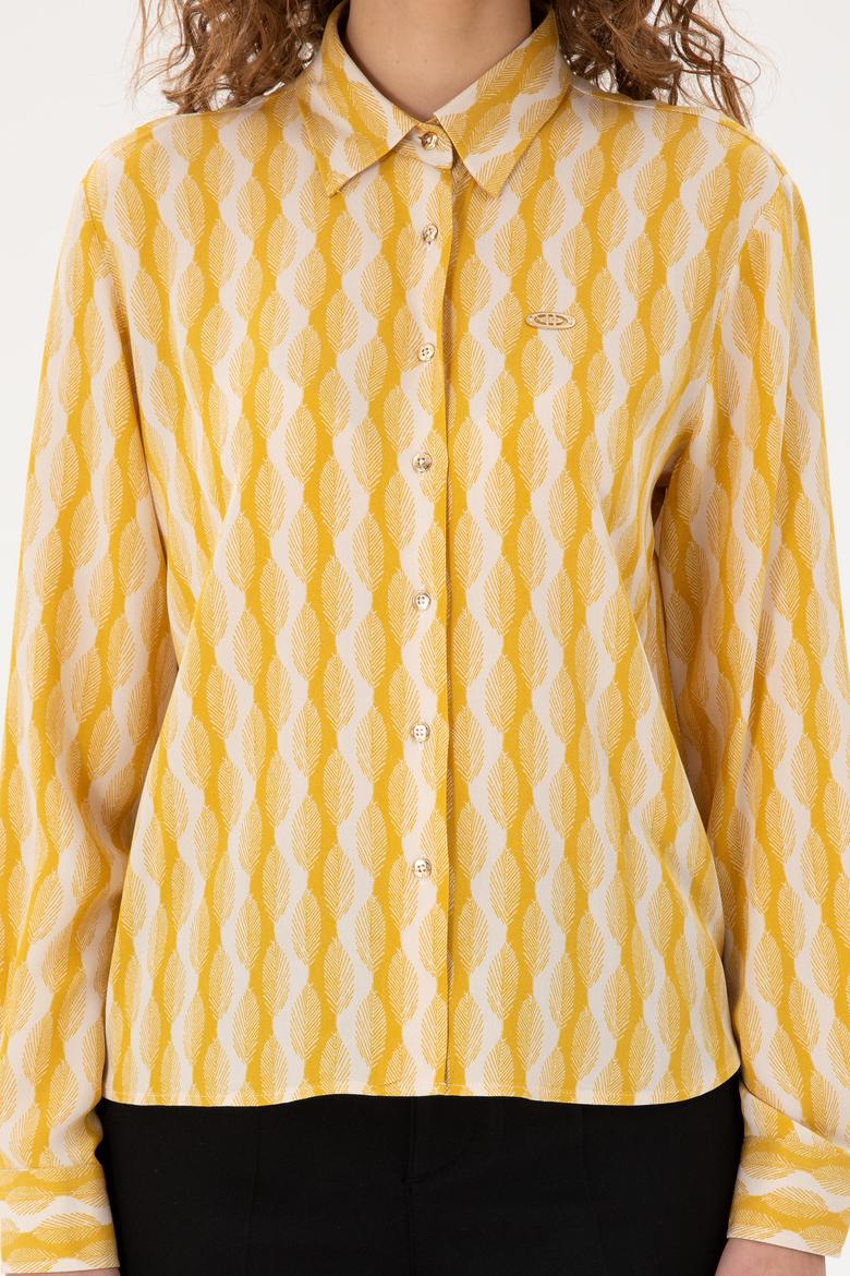 Kadın Sarı Uzun Kollu Gömlek - 50289917007