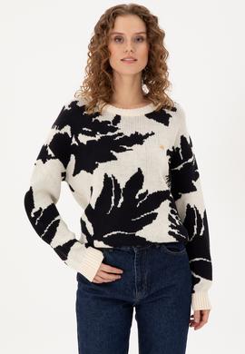 Kadın Krem Bisiklet Yaka Kazak - 50291572015