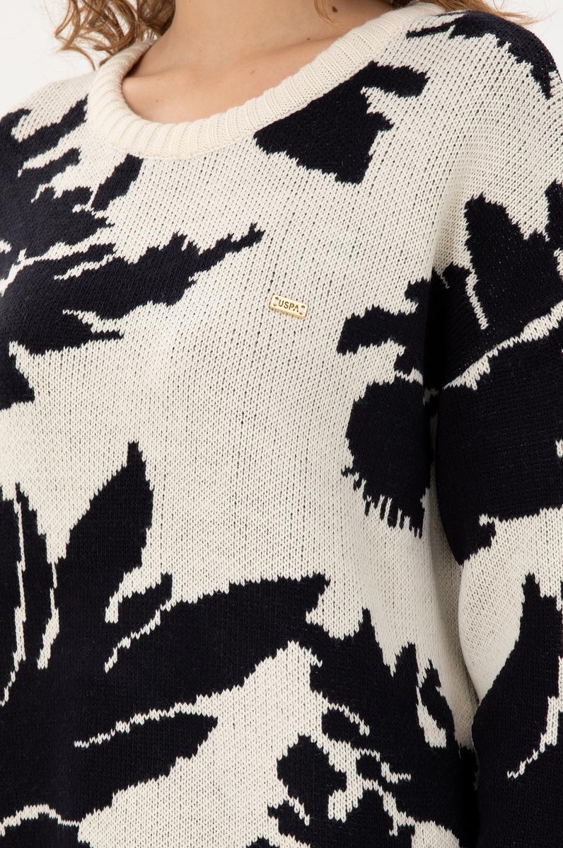 Kadın Krem Bisiklet Yaka Kazak