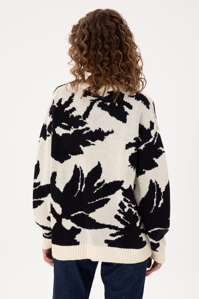 Kadın Krem Bisiklet Yaka Kazak - 50291572015