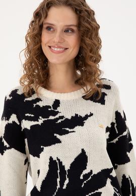 Kadın Krem Bisiklet Yaka Kazak - 50291572015