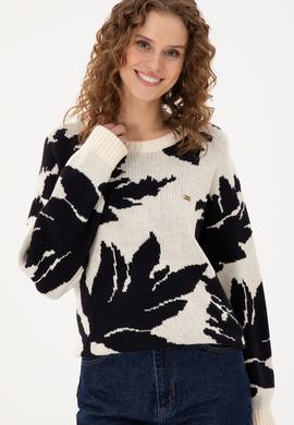 Kadın Krem Bisiklet Yaka Kazak - 50291572015