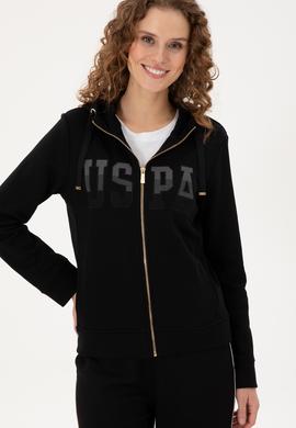 Kadın Siyah Basic Kapüşonlu Sweatshirt - 50289540008