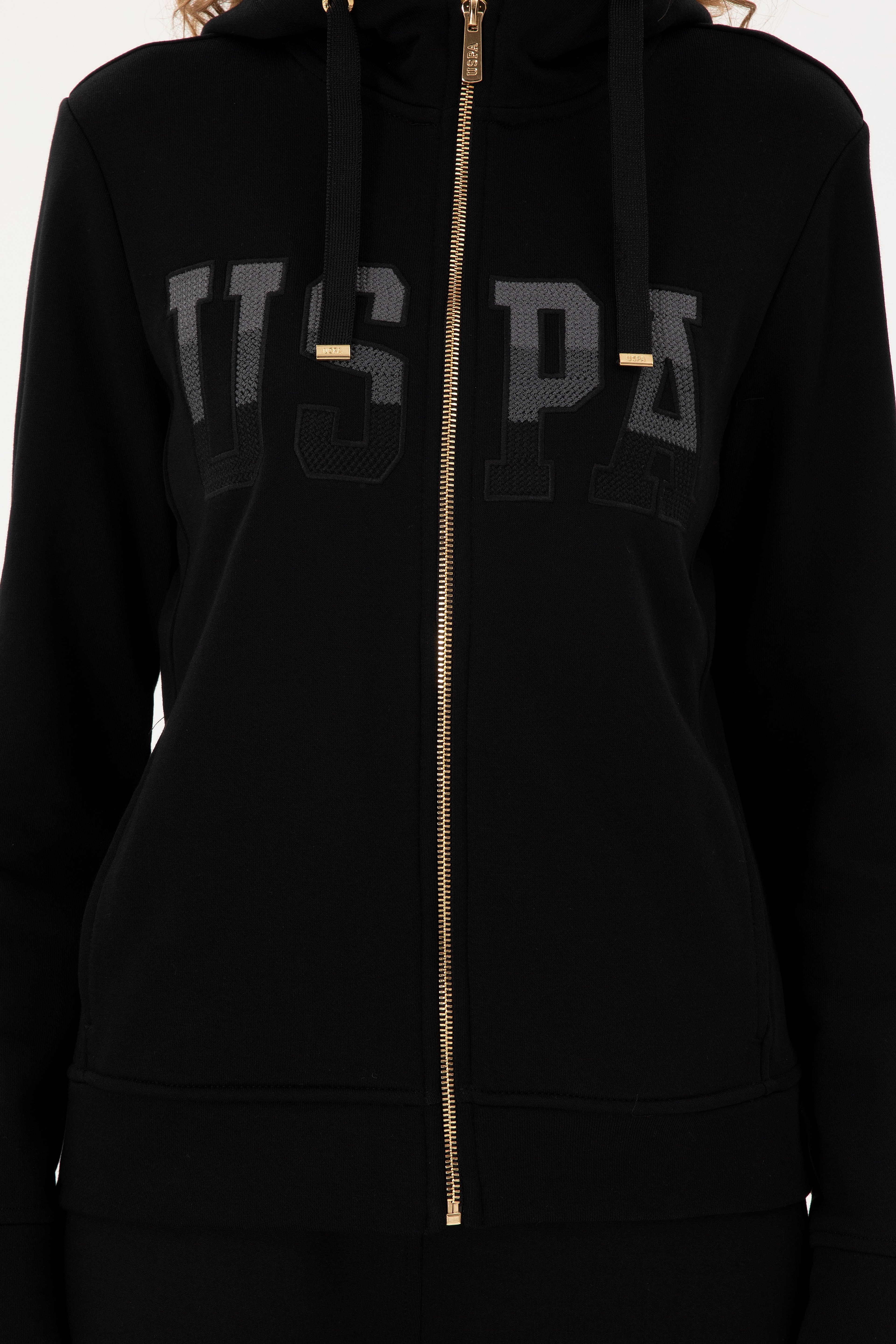 Kadın Siyah Basic Kapüşonlu Sweatshirt