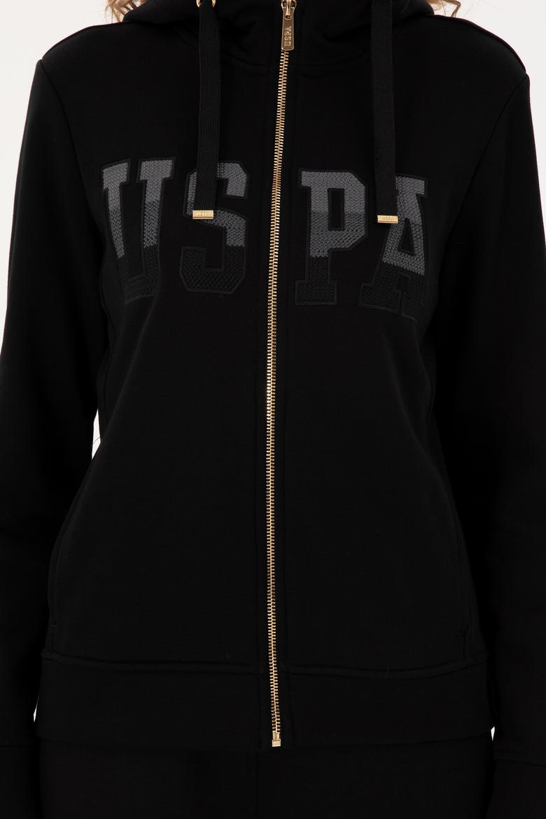 Kadın Siyah Basic Kapüşonlu Sweatshirt - 50289540008