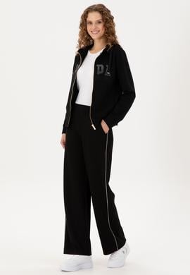 Kadın Siyah Basic Kapüşonlu Sweatshirt - 50289540008