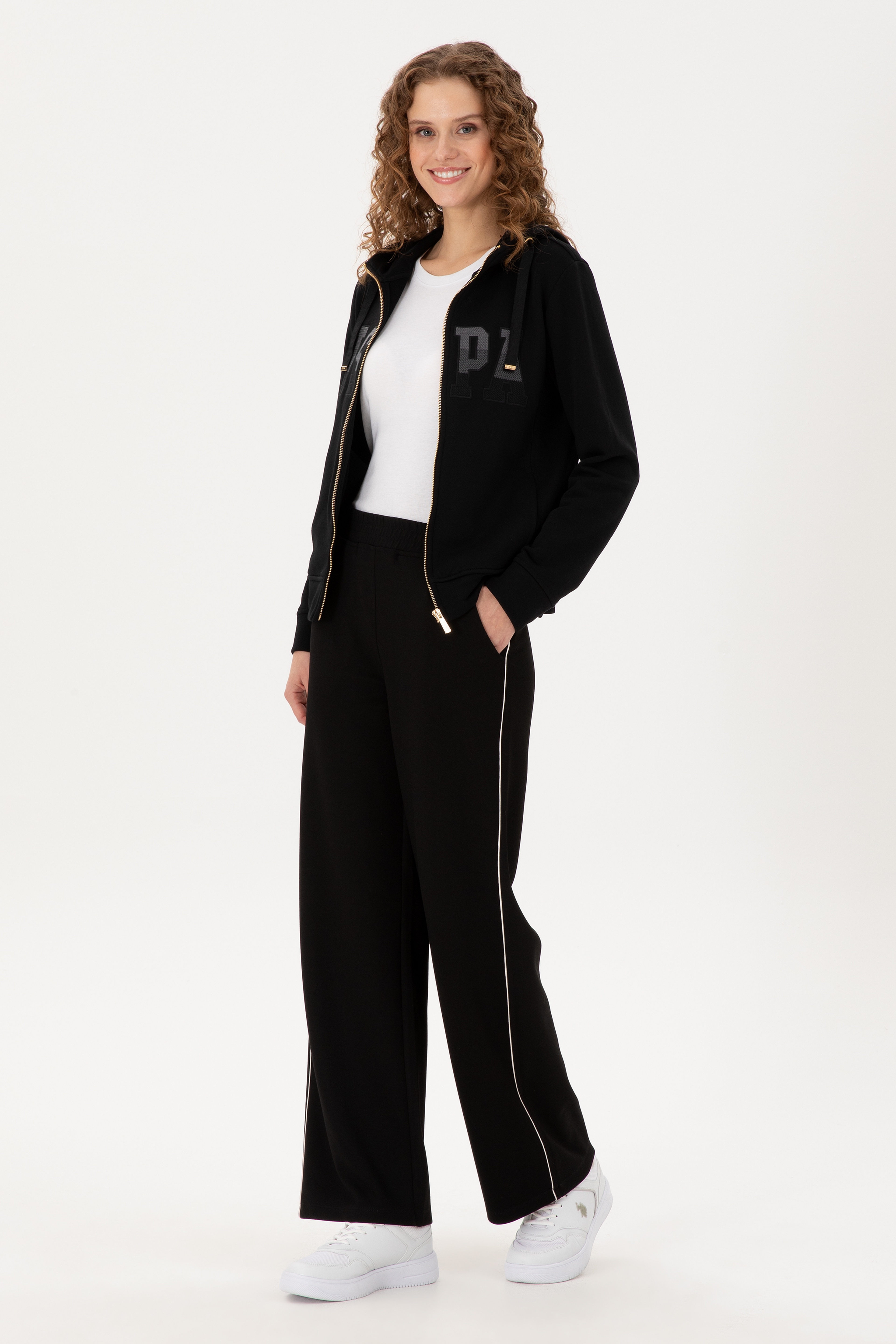 Kadın Siyah Basic Kapüşonlu Sweatshirt