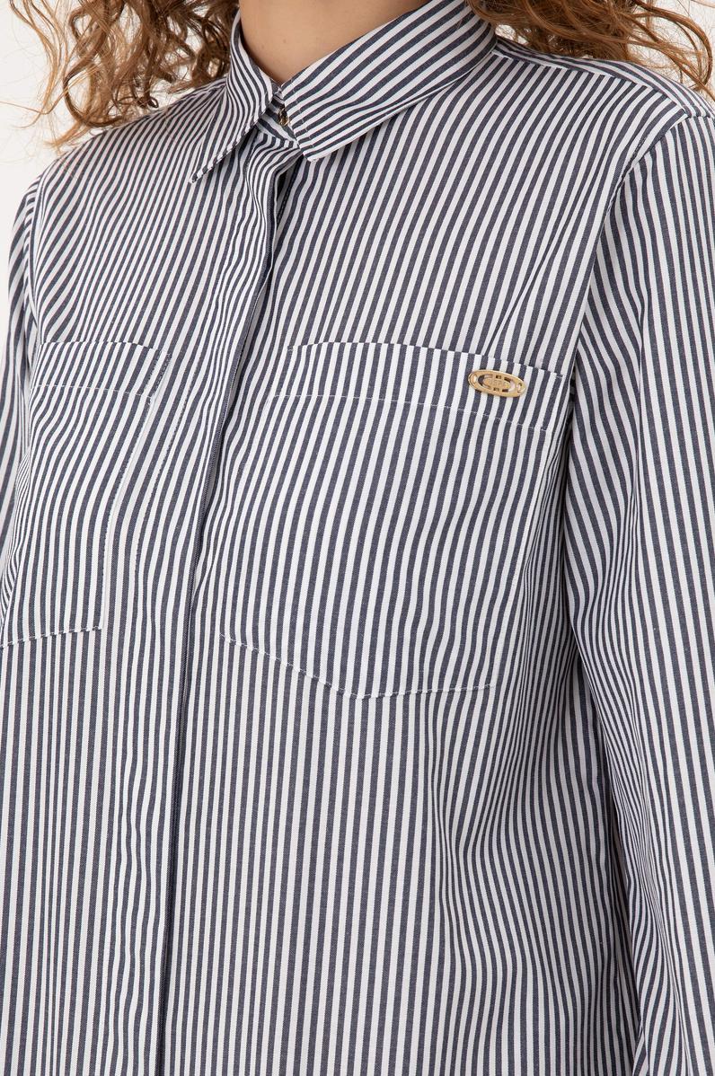 Kadın Lacivert Çizgili Mini Boy Dokuma Elbise