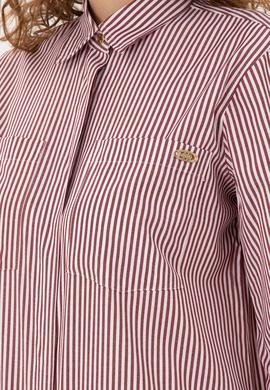 Kadın Bordo Çizgili Mini Boy Dokuma Elbise - 50297375011