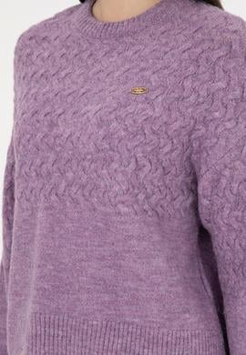 Kadın Menekşe Melanj Bisiklet Yaka Kazak - 50293156022