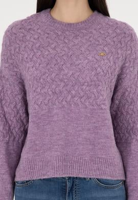 Kadın Menekşe Melanj Bisiklet Yaka Kazak - 50293156022