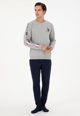 Erkek Gri Melanj Pijama Takımı - 50301716005