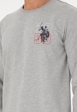 Erkek Gri Melanj Pijama Takımı - 50301716005