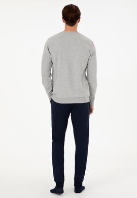 Erkek Gri Melanj Pijama Takımı - 50301716005
