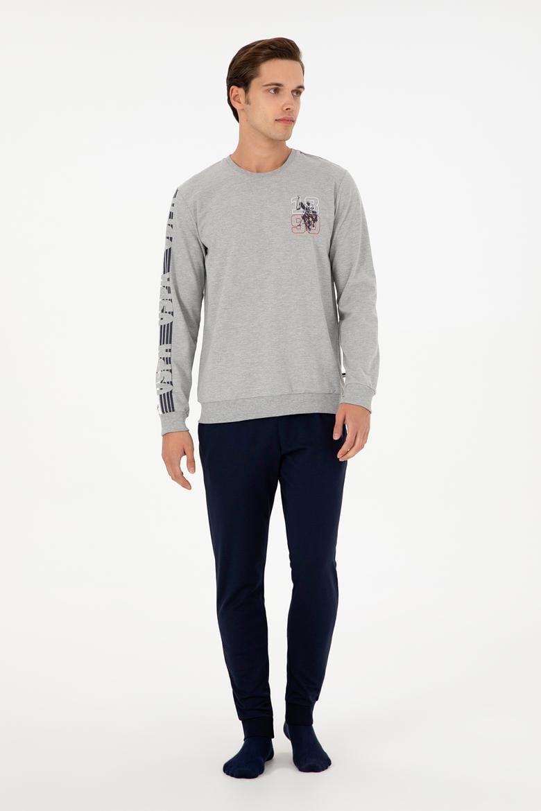 Erkek Gri Melanj Pijama Takımı