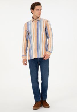 Erkek Saks Uzun Kollu Gömlek - 50291243014